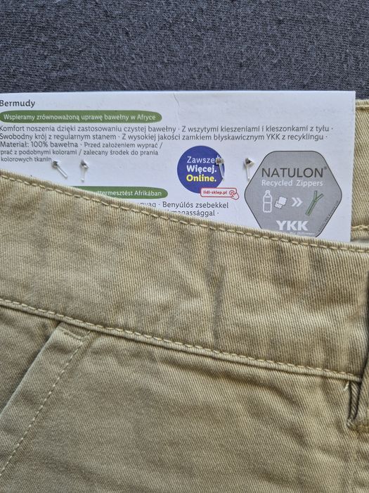 Beżowe spodenki bawełniane męskie nowe z metką Livergy 52