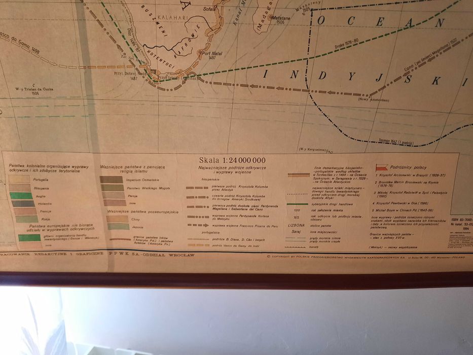Mapa Wielkie Odkrycia Geograficzne sprzedam