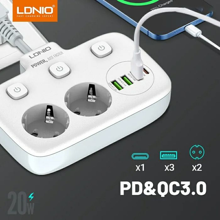 Удлинитель розетка usb - 6 в 1