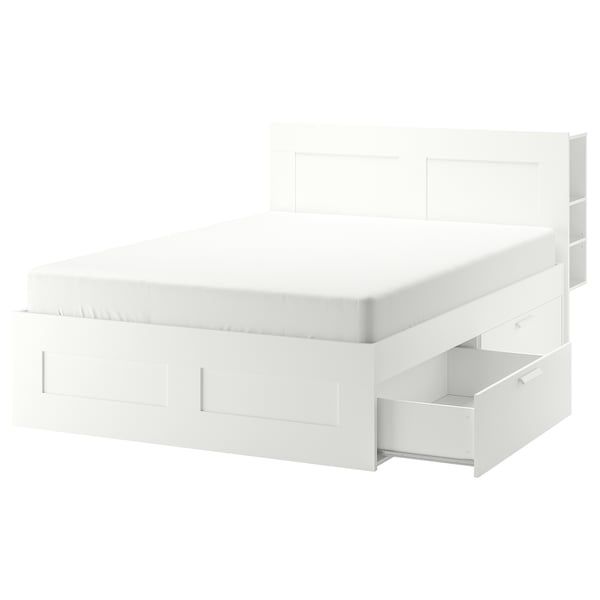 IKEA Brimnes cama, mesa de cabeceira & Vesteroy colchão 160