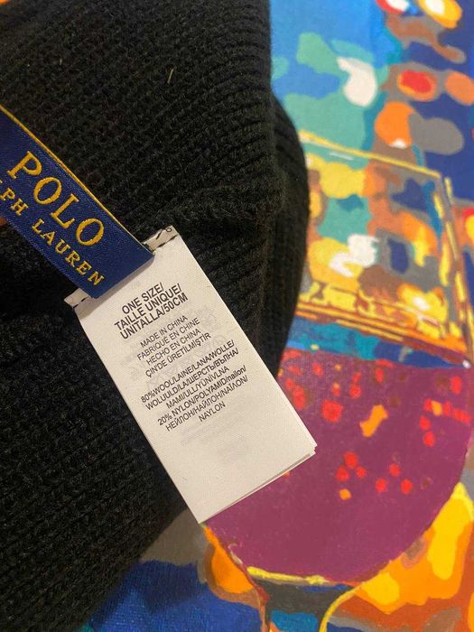 Мужская шапка Polo Ralph Lauren оригинал черная с мишкой