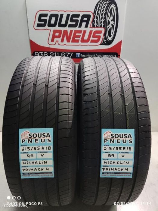 2 pneus semi novos 215-55r18 michelin - oferta dos portes 120 EUROS
