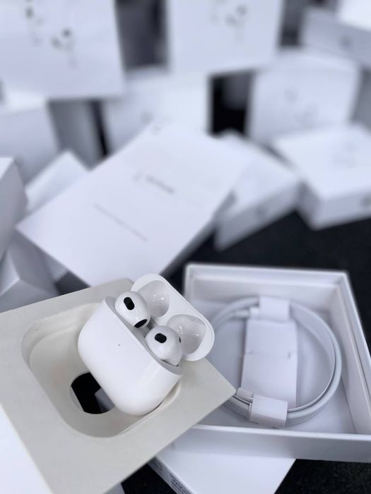 AIRPODS 3 FULL 1:1 запаковані повністю ідентичні коробка зі штрих код