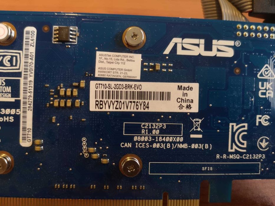 Placa gráfica ASUS GeForce GT 710 SL EVO BRK 2GB GDDR5