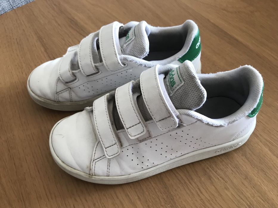 Sapatilhas originais Adidas tamanho 32 brancas e verde