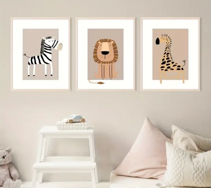 3 Quadros animais selva64286113814403121