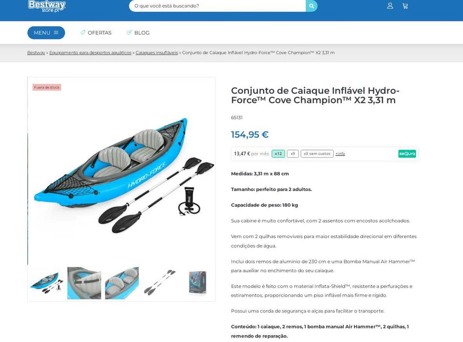 Caiaque / kayak 2 pessoas -  usado 1x