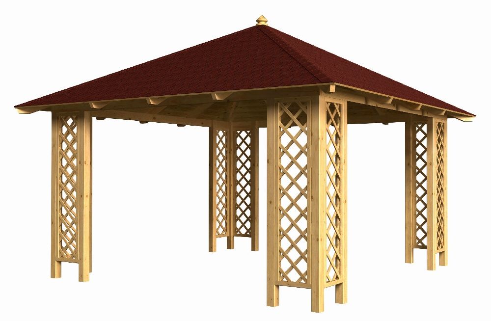 Altana Drewniana 390x390cm Garaż pergola Domek Zadaszenie