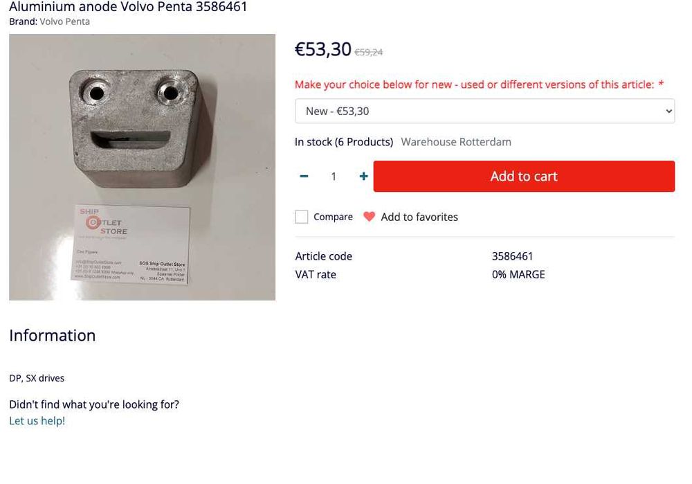 Volvo Penta Duo Prop DPS-X Drive (peças originais Volvo Penta)