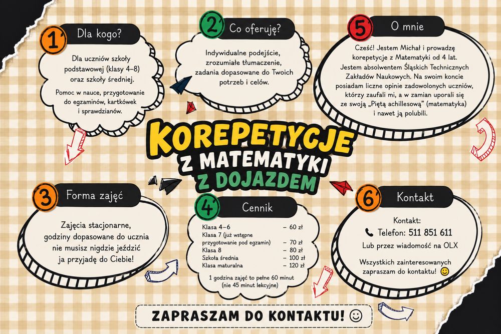 Korepetycje z matematyki z dojazdem do ucznia