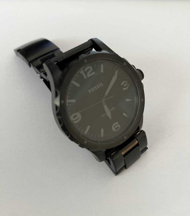 Мужские часы Fossil Nate / черный циферблат / черная сталь JR1458