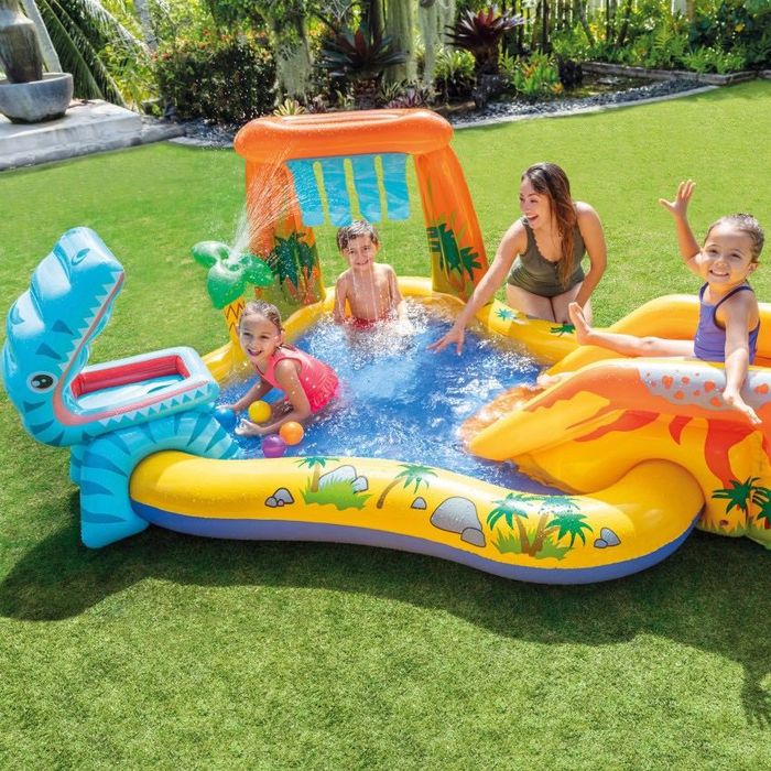 Piscina e Centro de Jogos Insuflável Intex Dinossauro (249x191x109cm) - Novo