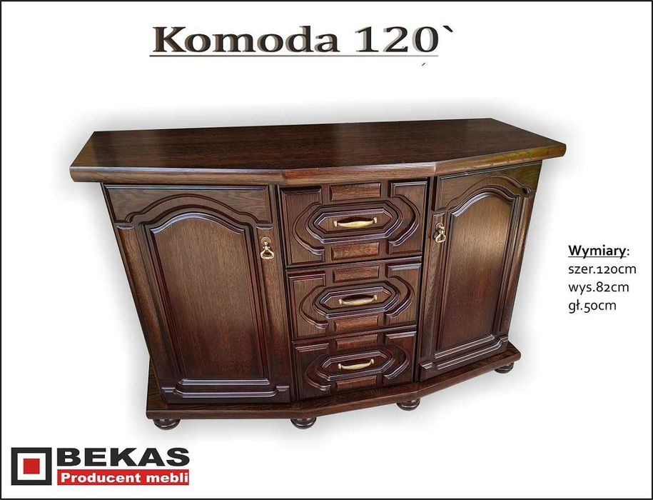 Producent przedstawia Dębową Nową Komode Dębowa BEKAS  Dąb Rustikal