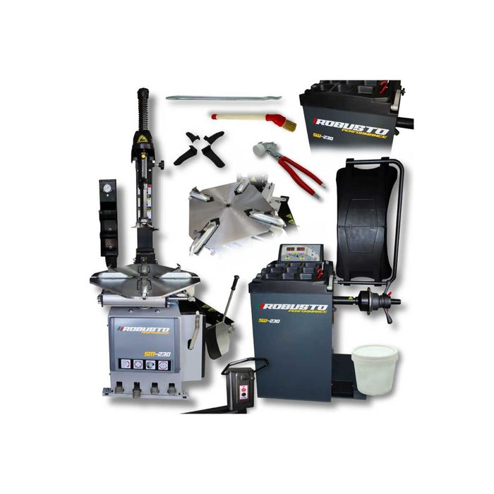 Zestaw wulkanizacyjny Robusto Montażownica 230V + Wyważarka 230V