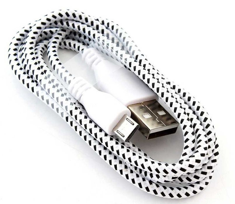 Kabel Micro USB 1m Oplot MicroUSB 2.1A biały * Video-Play Wejherowo