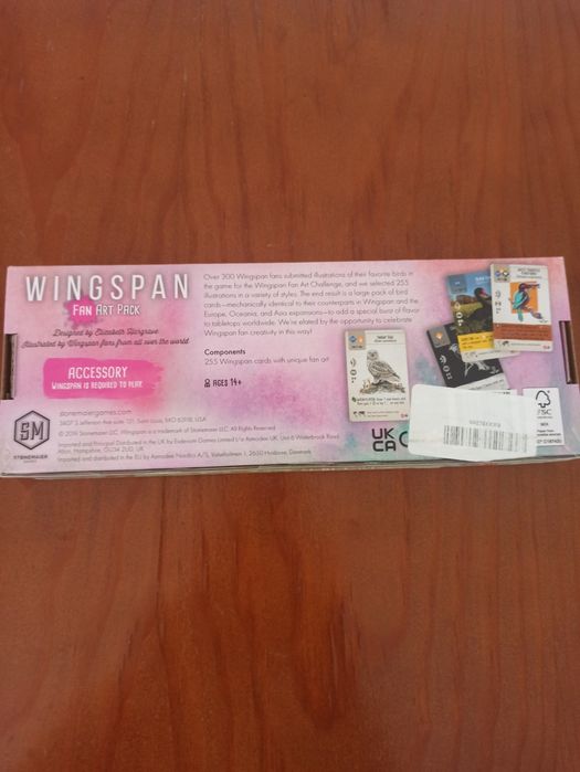 Jogo de tabuleiro Wingspan Fan Art Pack NOVO SELADO