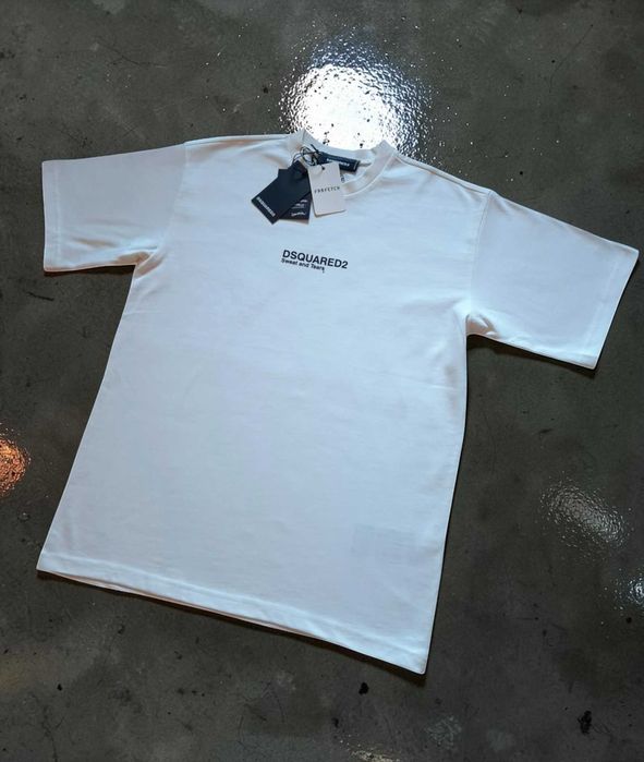 Dsquared2 Biała Bawełna 100% Tshirt Koszulka S Męska
