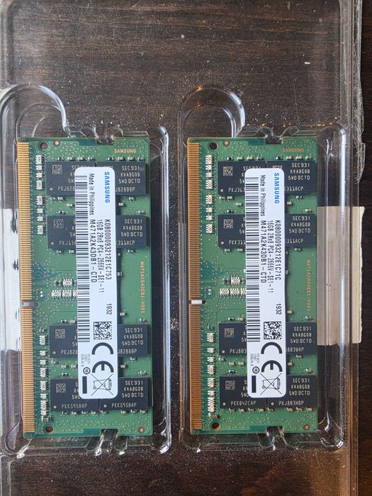RAM DDR4 SODIMM 32GB 2x16GB do laptopa PC4-2666V-SE1-11 2Rx8 Samsung