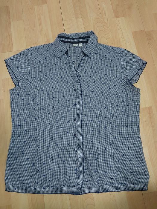 Elegancka bluzka damska granat r 46 48 piękna z bawełny