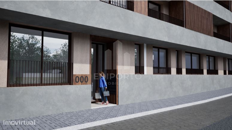 Apartamento  T2 e garagem fechada para 2 carros com áreas amplas e lum