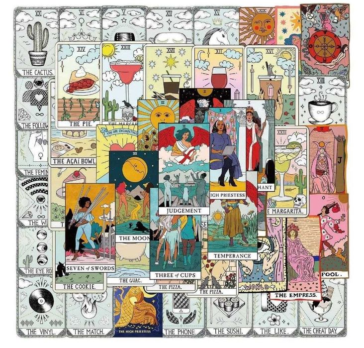 Наклейки стикеры "Таро: современная версия" (50 шт.)