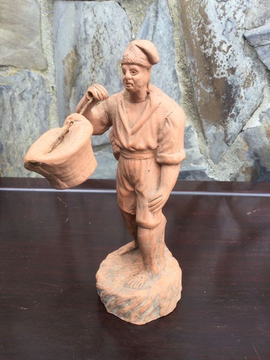 Escultura Portuguesa em terracota Séc XIX 17 cm Caldas Da Rainha