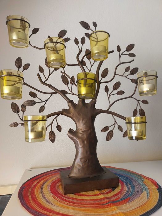 Árvore da vida, suporte velas com copos