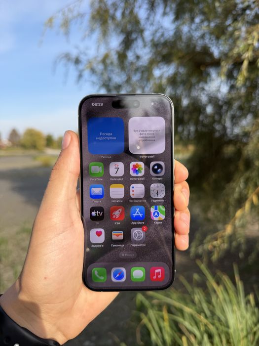 З гарантією iphone 15pro 128gb natural titanium neverlock 100%акумулятор esim