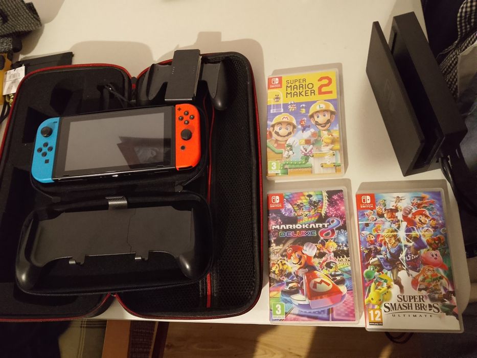 Nintendo Switch Full Zestaw + 3 gry