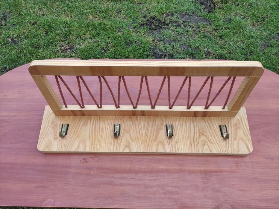 Wieszak ścienny z półką półka vintage retro art deco PRL DDR