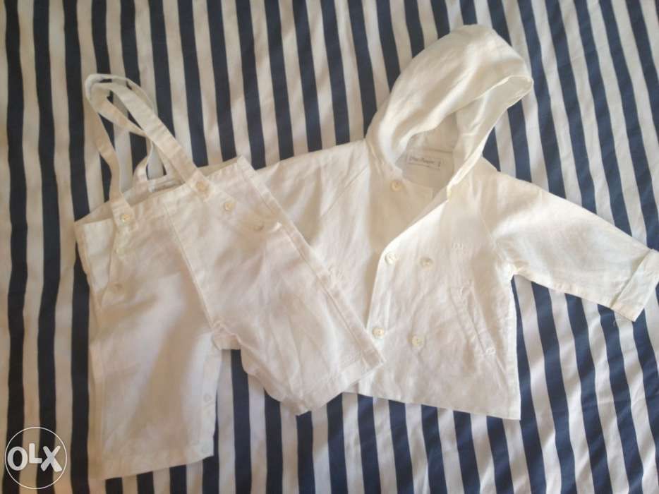 Conjunto em linho branco - Petit Patapon