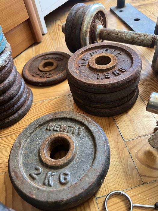 Conjunto Completo de Halteres+Anilhas - 118kg