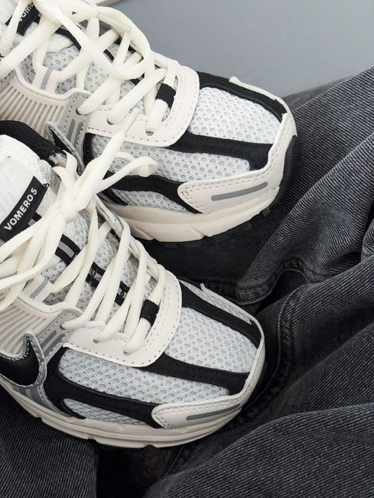 Кросівки Nike Zoom Vomero 5 White/Black/Grey premium | Кроссовки Найк жіночі чоловічі