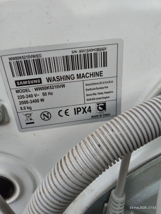 Programator pralki Samsung Eco Bubble VRTplus 8 kg panel sterowania