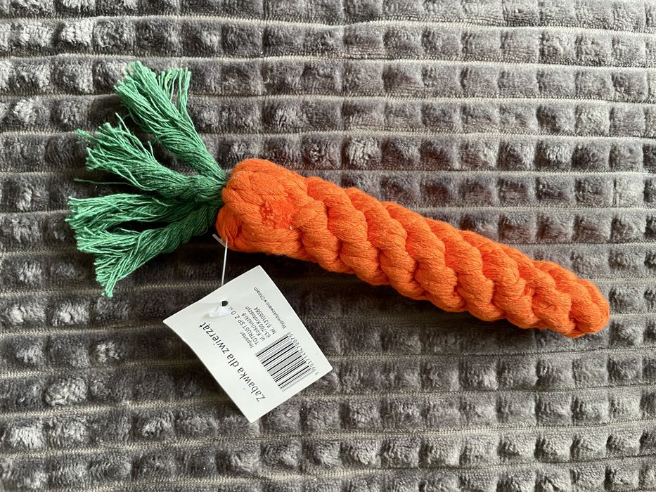Іграшка для собак та котів “Морква” – міцна, плетена, нова!