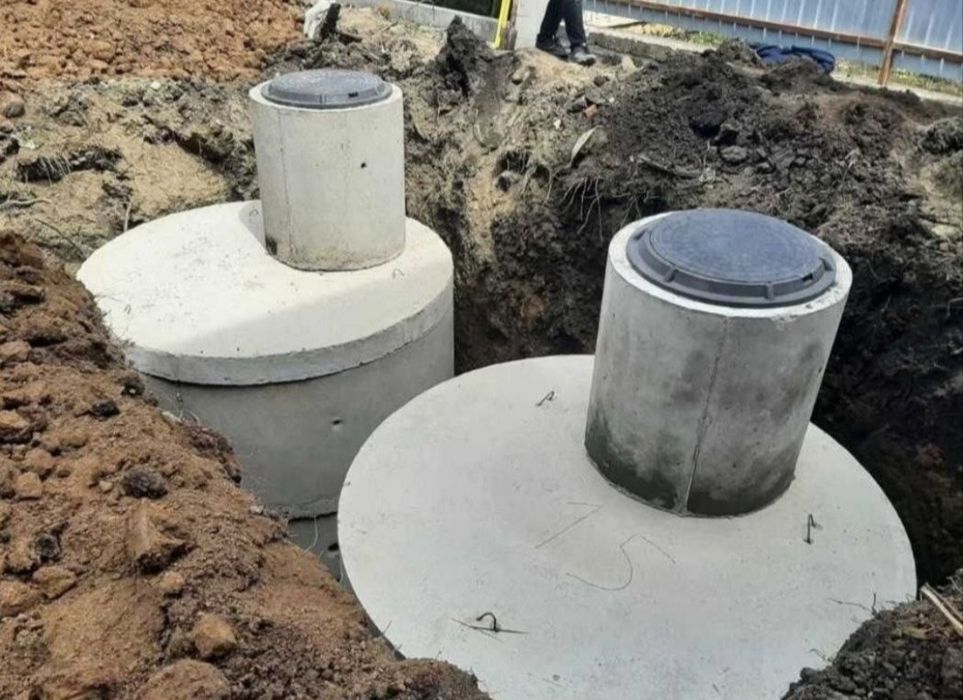 Копка септика з бетонних кілець швидко. Гідробетон 6/15/20 м3