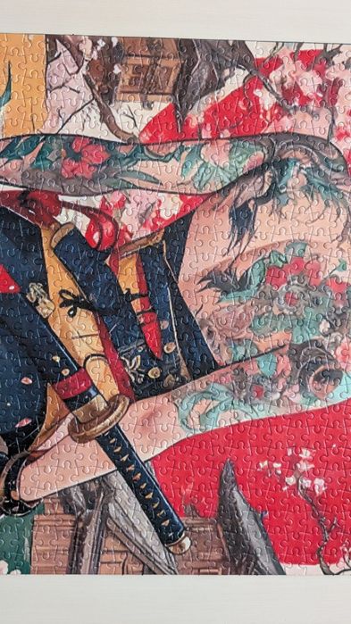 Японские большие Пазлы 1000 штук девушка японка самурай Japan puzzle