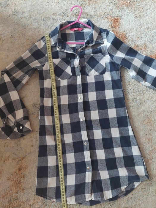 Koszula w kratę dla dziewczynki 10 11 lat 146 cm