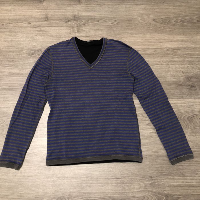Longsleeve Gucci v-neck sweter w paski high end