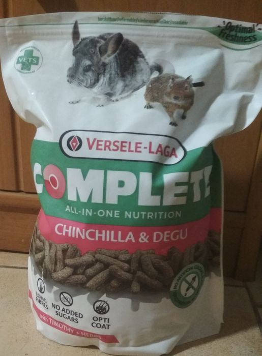 набор: корм для шиншил/дегу + сухий шампунь+ пісочок