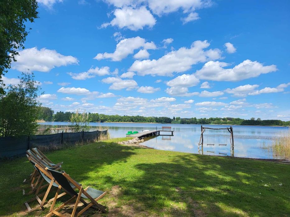 Domki letniskowe nad łowiskiem,jezioro,las cisza