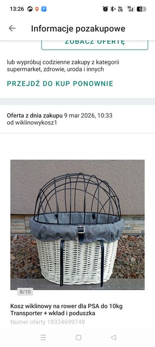 Kosz wiklinowy dla psa do 10kg