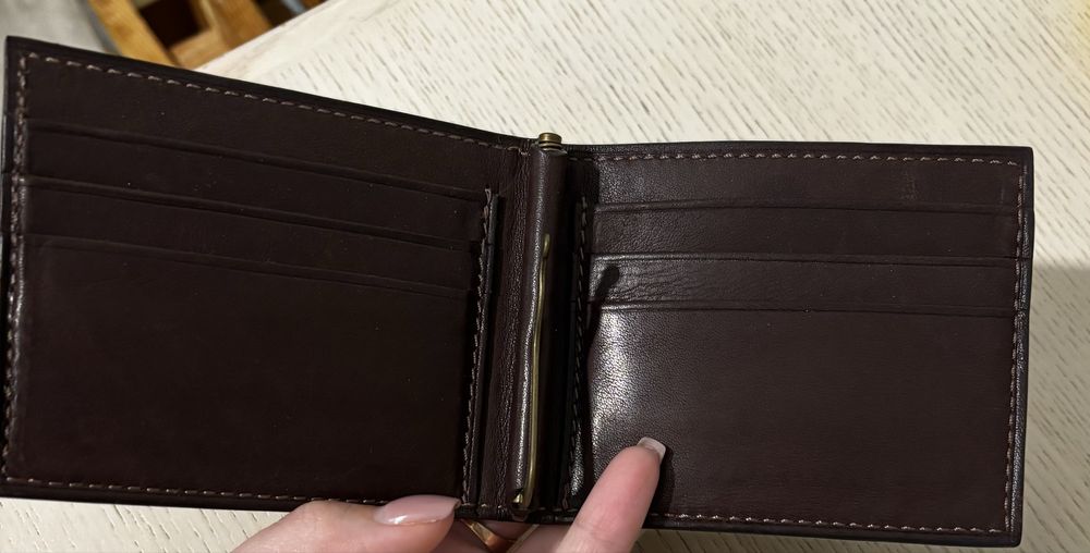Шкіряний затискач,гаманець чоловічий