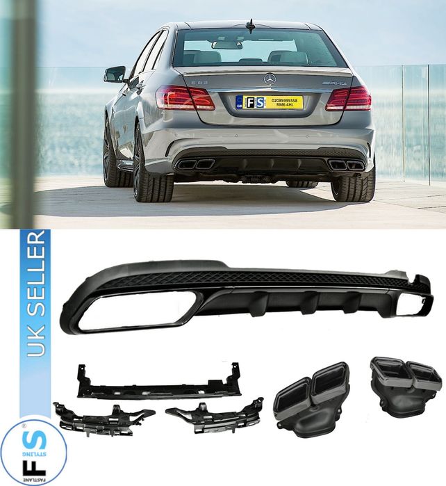 Диффузор на задний бампер Mercedes W212 AMG накладка на бампер