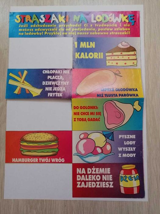 Straszaki na lodówkę. Szlaban na lodówkę. Pochodzą z lat 90tych. Nowe.