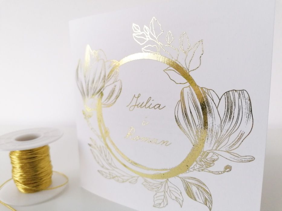 Zaproszenia ślubne w stylu GLAMOUR magnoliowy ring