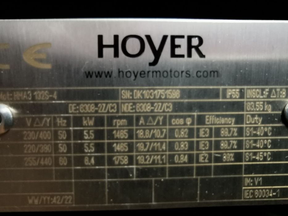Silnik elektryczny Hoyer 5,5 kw