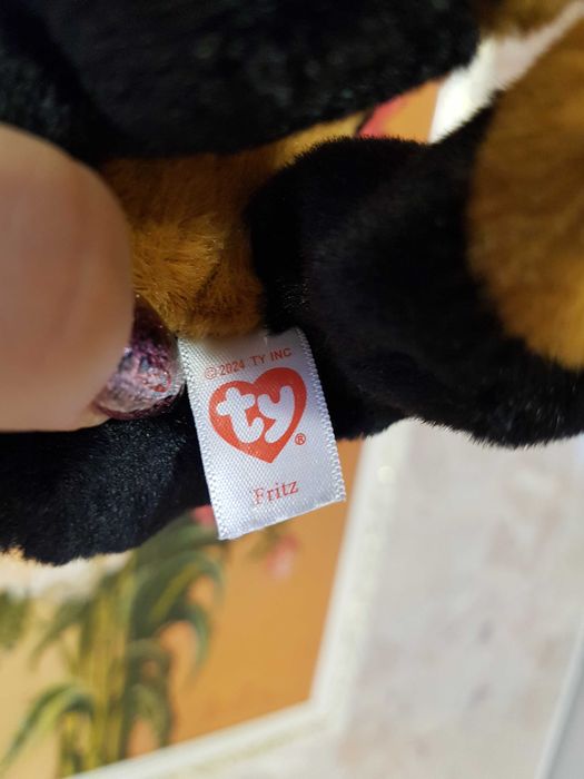 TY Beanie Babies редкий глазастик собака ротвейлер FRITZ 22см оригинал