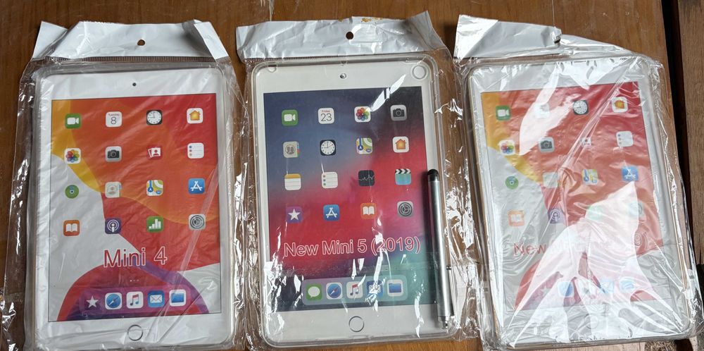 Lote Capas iPad Mini 4 5 Silicone Transparente TPU Stylus Conjunto