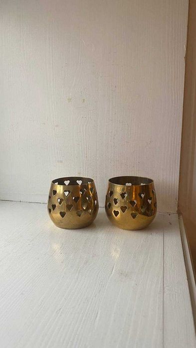 Подсвечник стаканчик с сердечками для чайной свечи